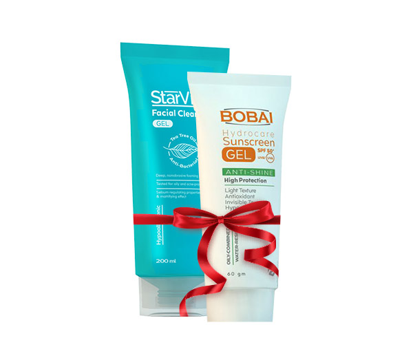 بوباي هيدروكير صن سكرين جيل بمعامل حماية +50 / Bobai Hydrocare Sunscreen Gel Spf 50+ غسول ستارفيل جيل للوجه / Starville Facial Cleanser gel
