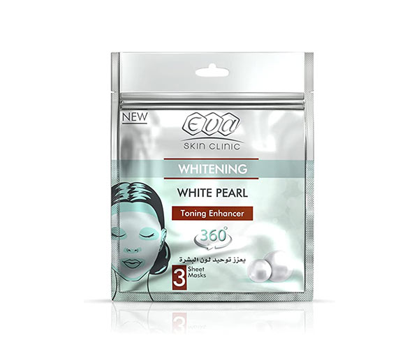قناع إيڤا سكين كلينيك باللؤلؤ الأبيض (3 شيت) - Eva Skin Clinic White pearl Sheet Mask 3 Sheets
