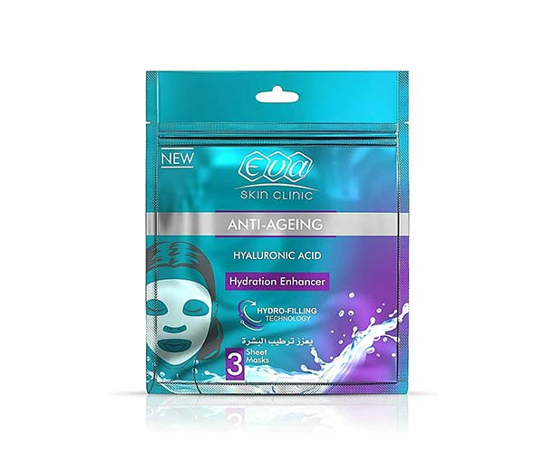 Eva anti ageing hyaluronic acid sheet mask - قناع إيڤا سكين كلينيك بحمض الهايلورونيك